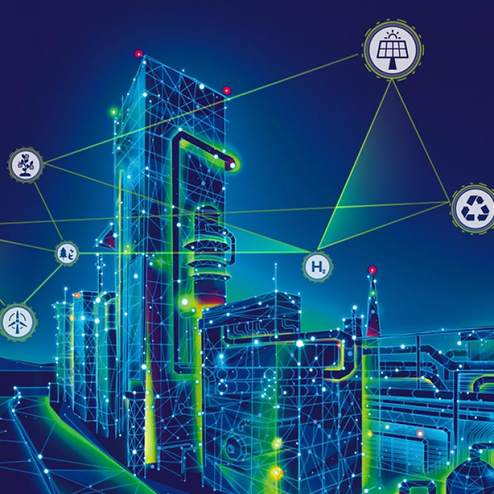 έξυπνη πόλη με τεχνολογίες βιώσιμης ενέργειας